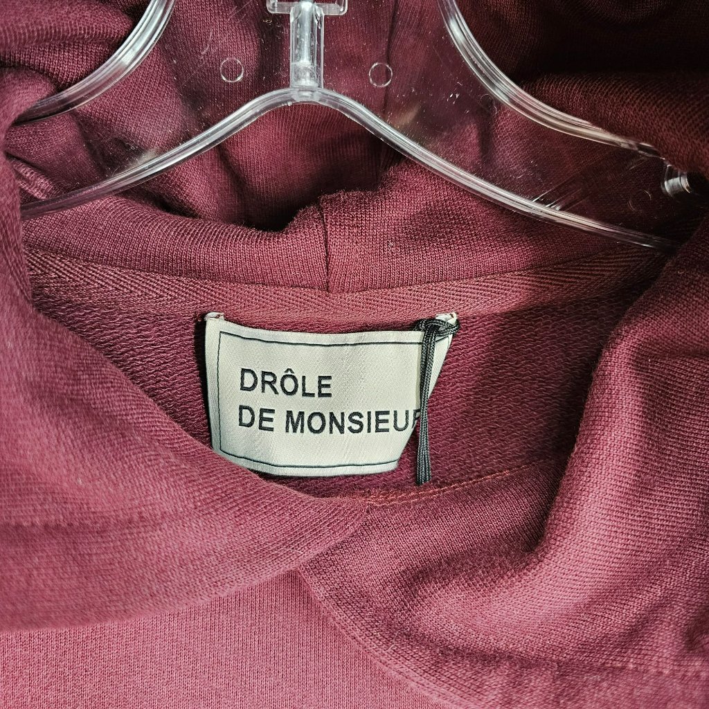 Drole De Monsieur Le Hoodie Slogan M Maroon Red Graphic Heavyweight Designer New — image 2 of 8